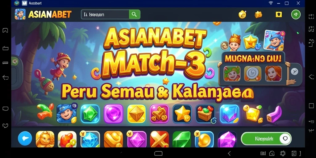Tangkapan layar gameplay ASIANABET menunjukkan tantangan Match-3 yang menarik.