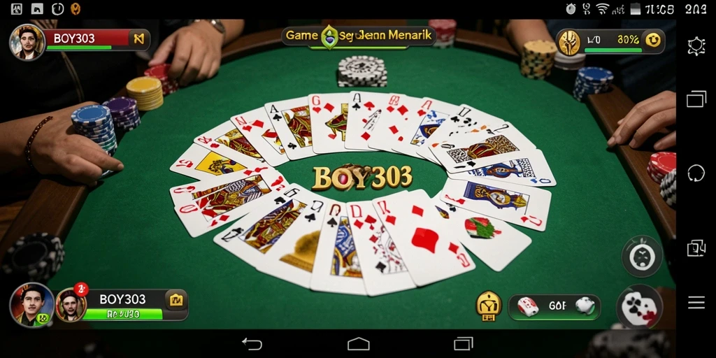 Tampilan gameplay Gaple yang seru dan interaktif di BOY303.