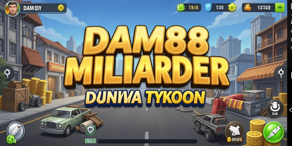 Tampilan gameplay <strong>DAM88</strong> yang menarik dan interaktif dengan elemen Tycoon.