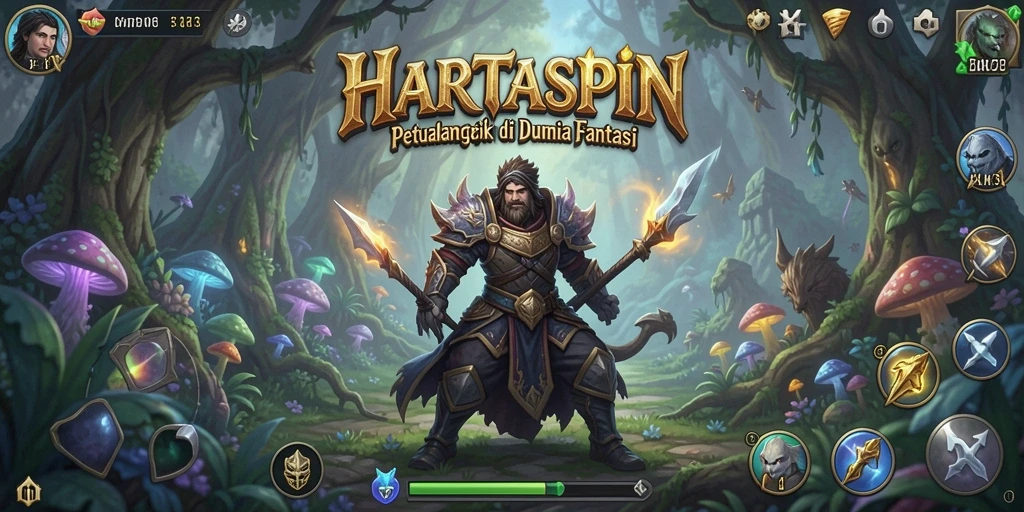 Tampilan aksi seru dalam gameplay RPG HARTASPIN.