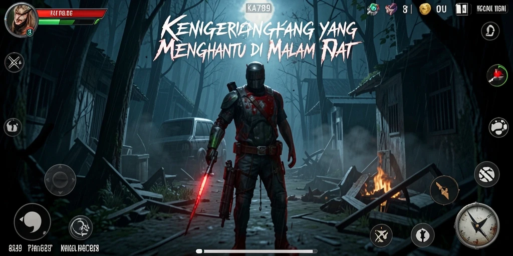 Screenshots menampilkan suasana menyeramkan dalam gameplay KA789.