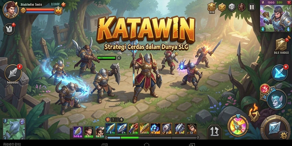 Screenshot gameplay KATAWIN menampilkan elemen strategi mendalam.