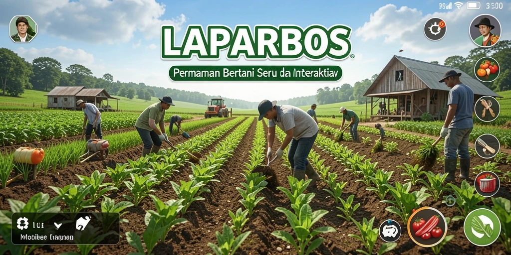 Tangkapan layar LAPARBOS menunjukkan momen panen di kebun yang indah.