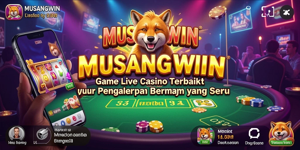 Screenshot utama MUSANGWIN menampilkan pengalaman gameplay Live Casino yang mendebarkan.