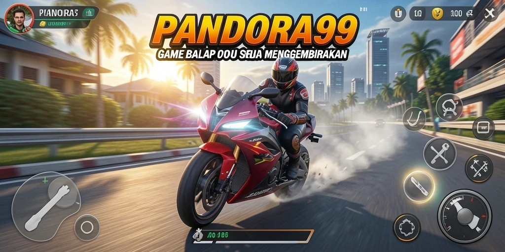 Gameplay seru PANDORA99 dalam balapan motor yang menegangkan.