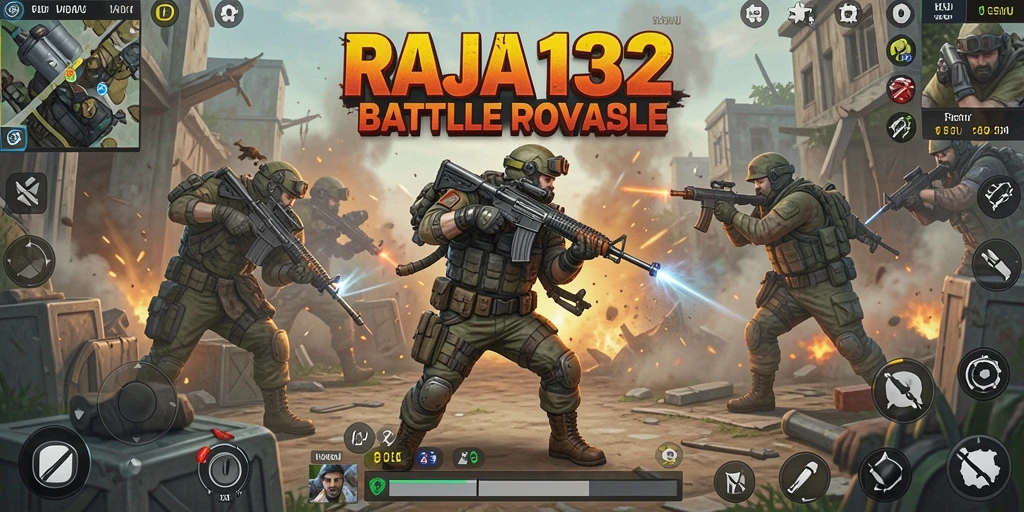 Tangkapan layar RAJA132 menampilkan momen seru dalam pertempuran Battle Royale.