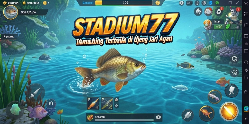 Gameplay STADIUM77 menunjukkan suasana memancing yang seru dan realistis.