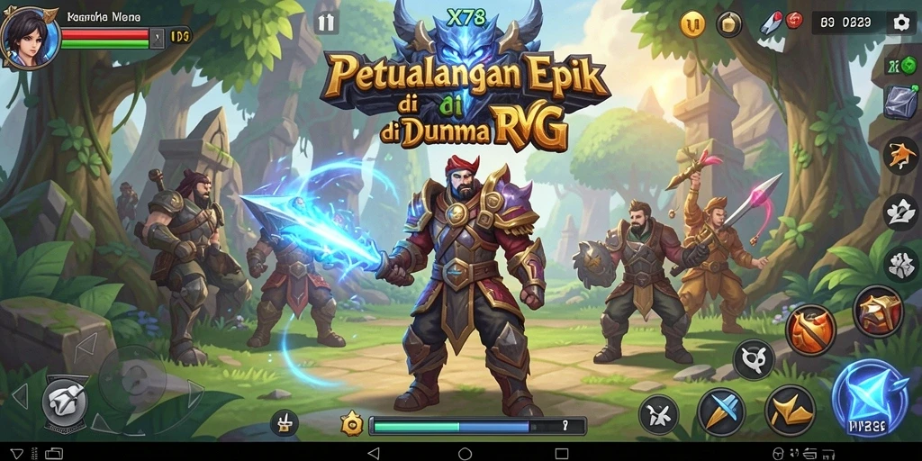Tampilan utama gameplay RPG X78 yang mengesankan.